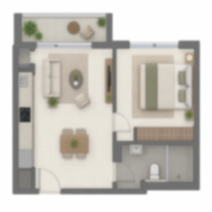 Vaswani Bagalur indicative apartment layout A, blurred artist's impression